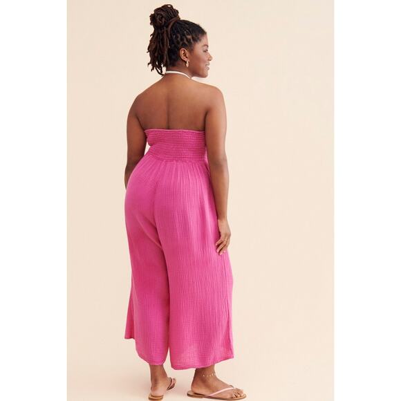 Anthropologie Bethany Berry Pink Jumpsuit Medium Anthro - Picture 2 of 11